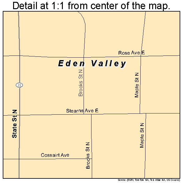 Eden Valley, Minnesota road map detail