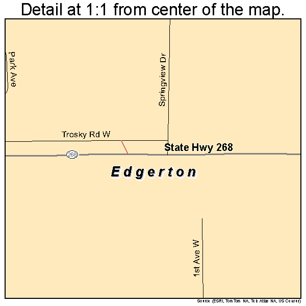 Edgerton, Minnesota road map detail