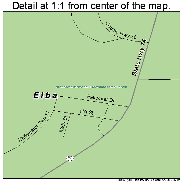 Elba, Minnesota road map detail