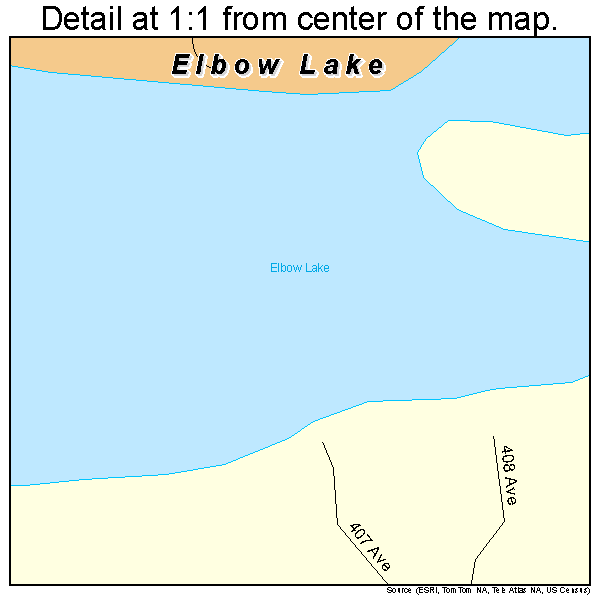 Elbow Lake, Minnesota road map detail