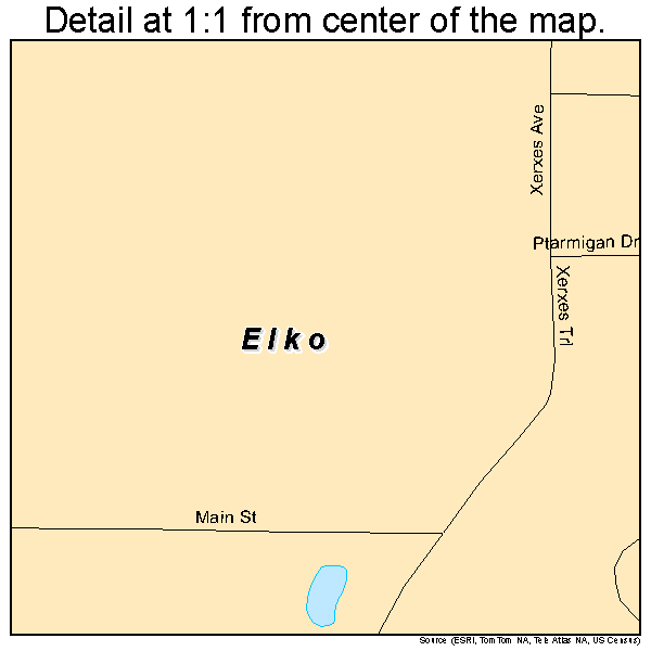 Elko, Minnesota road map detail