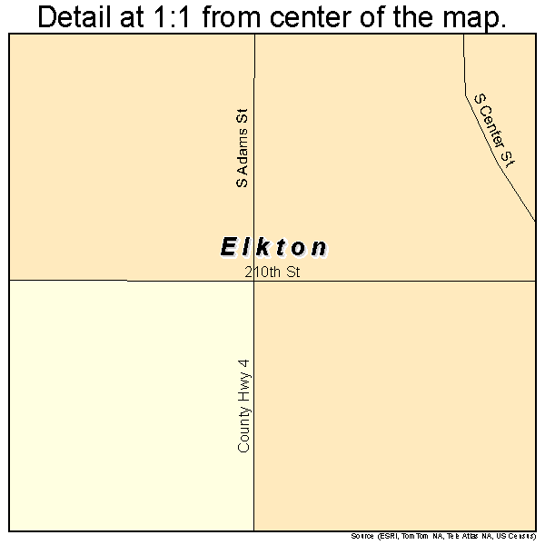 Elkton, Minnesota road map detail