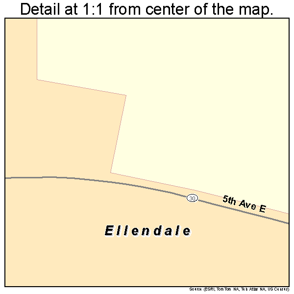 Ellendale, Minnesota road map detail