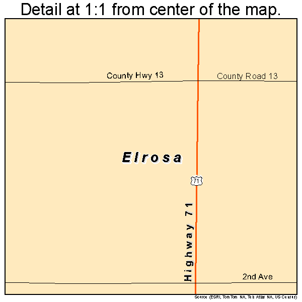 Elrosa, Minnesota road map detail