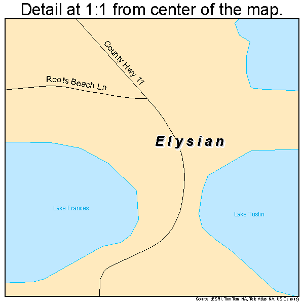 Elysian, Minnesota road map detail
