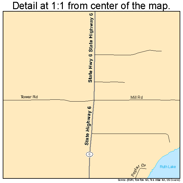 Emily, Minnesota road map detail