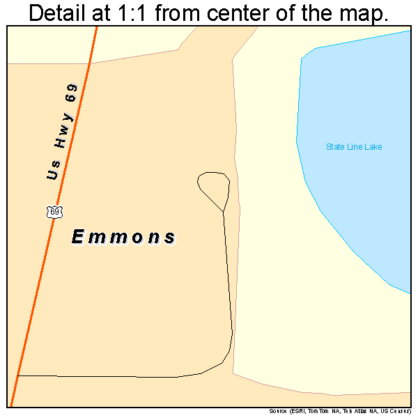 Emmons, Minnesota road map detail