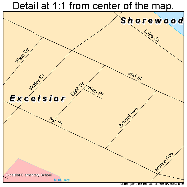 Excelsior, Minnesota road map detail