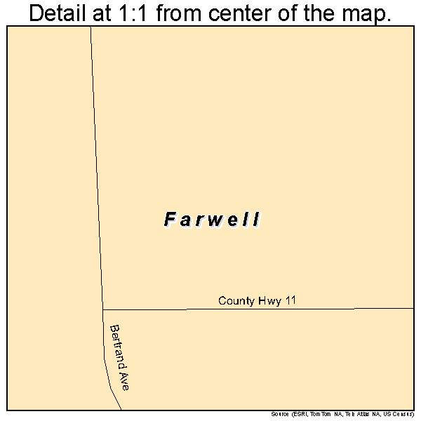 Farwell, Minnesota road map detail