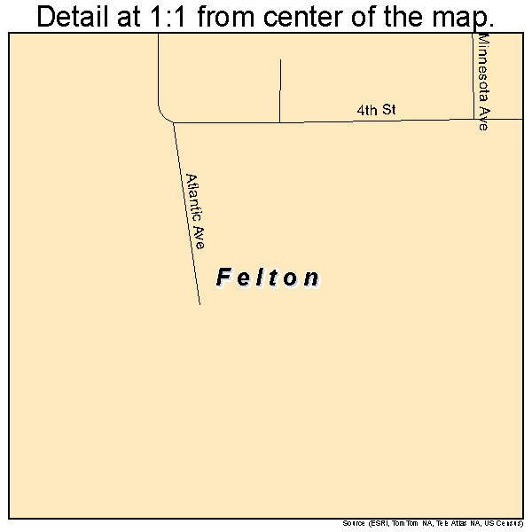 Felton, Minnesota road map detail
