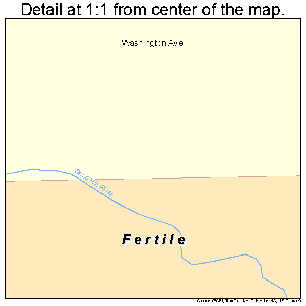 Fertile, Minnesota road map detail