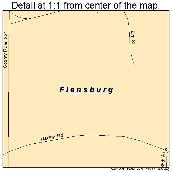 Flensburg, Minnesota road map detail