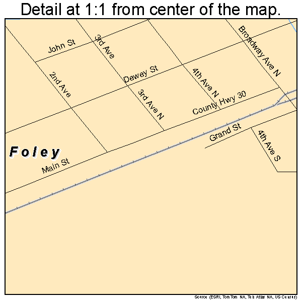 Foley, Minnesota road map detail