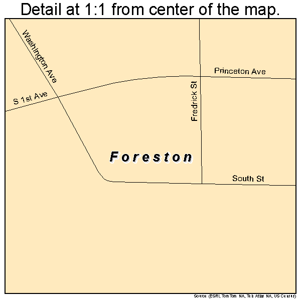 Foreston, Minnesota road map detail