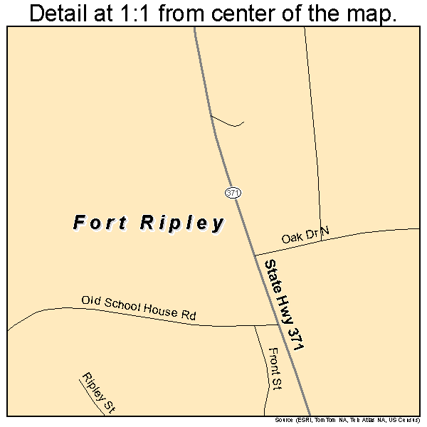 Fort Ripley, Minnesota road map detail
