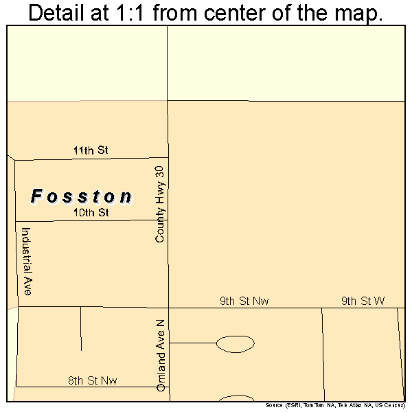 Fosston, Minnesota road map detail