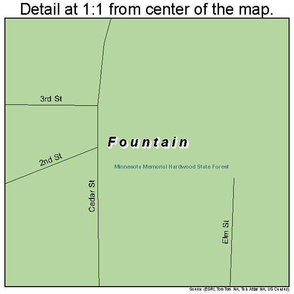 Fountain, Minnesota road map detail