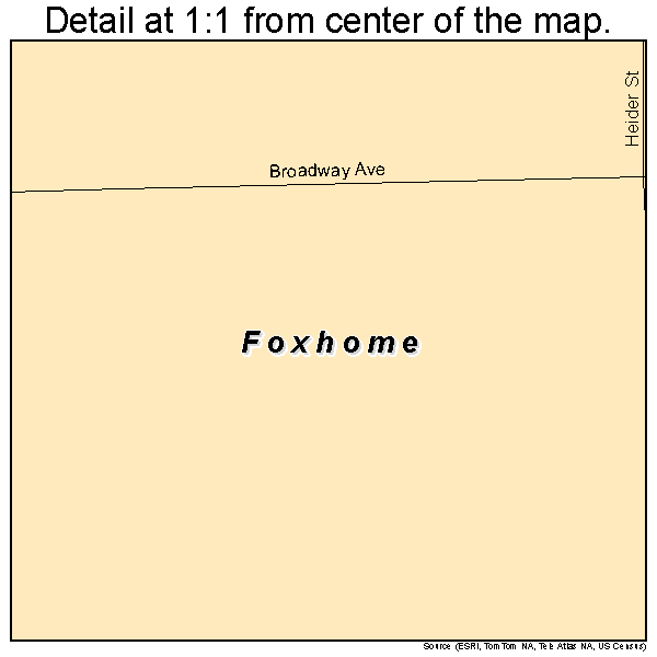 Foxhome, Minnesota road map detail