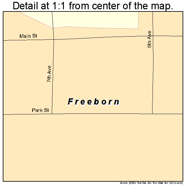 Freeborn, Minnesota road map detail