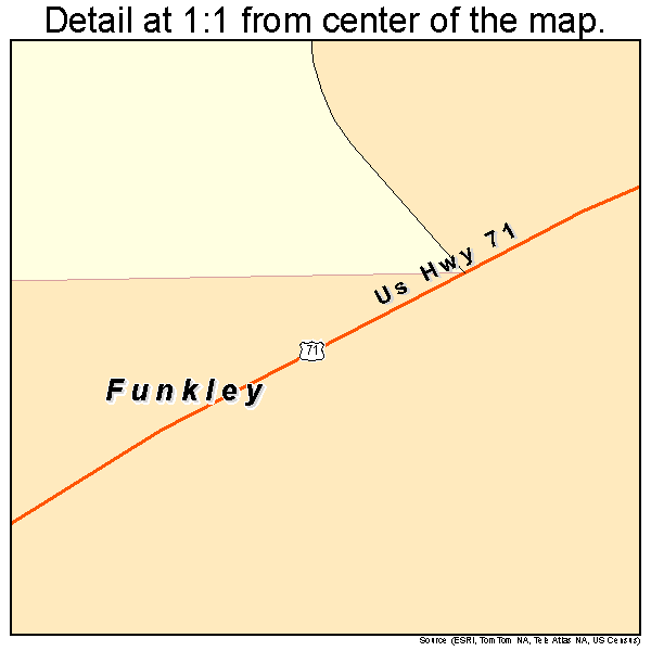 Funkley, Minnesota road map detail
