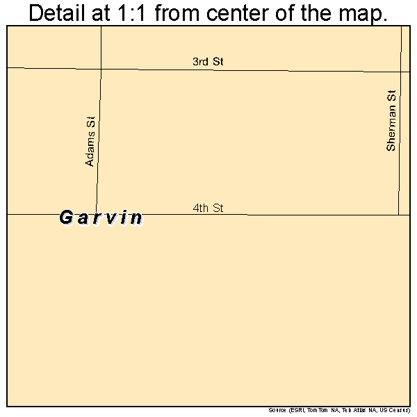 Garvin, Minnesota road map detail