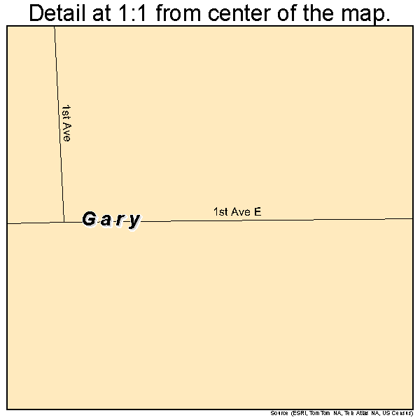 Gary, Minnesota road map detail