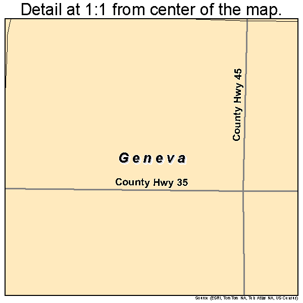 Geneva, Minnesota road map detail