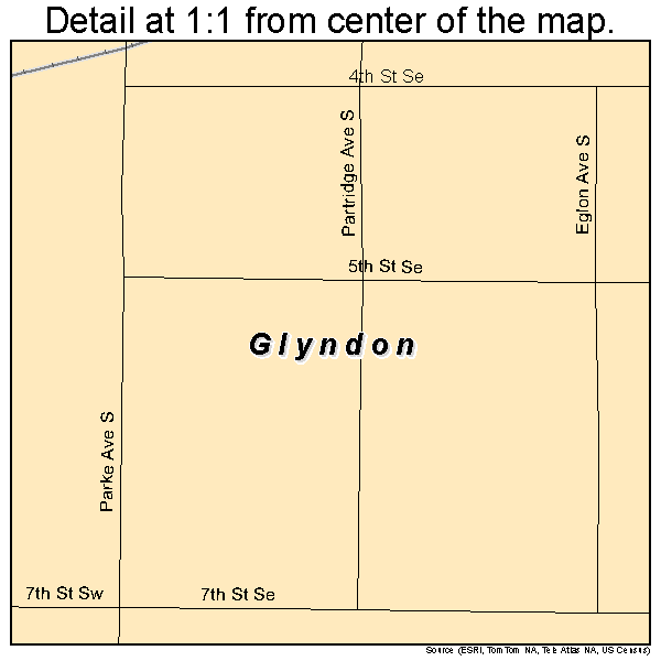 Glyndon, Minnesota road map detail