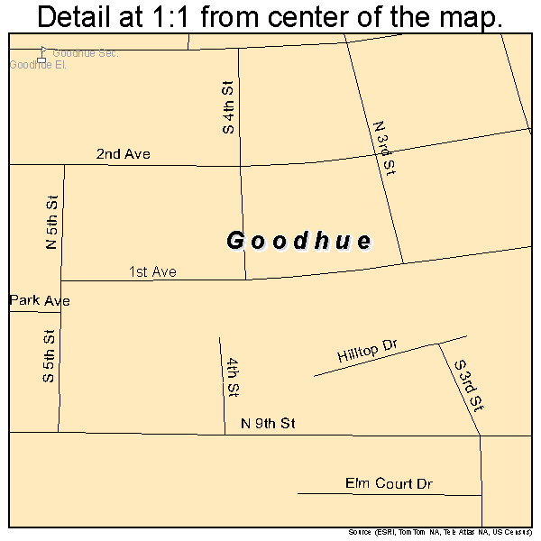 Goodhue, Minnesota road map detail