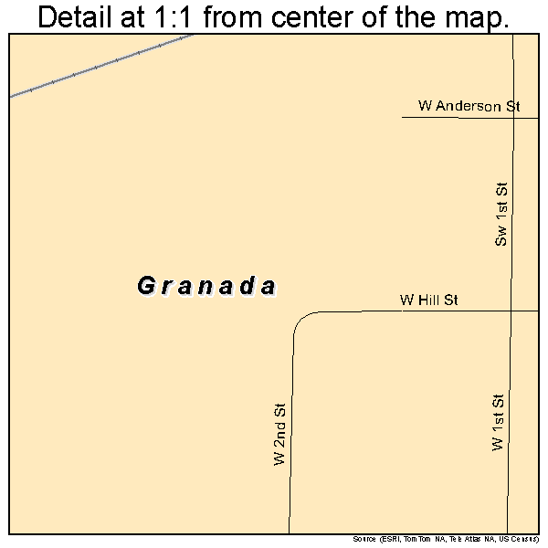 Granada, Minnesota road map detail