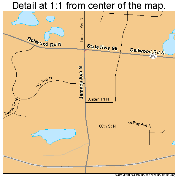 Grant, Minnesota road map detail