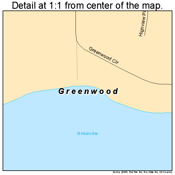 Greenwood, Minnesota road map detail
