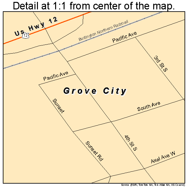 Grove City, Minnesota road map detail