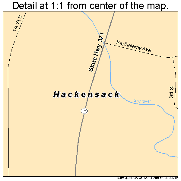 Hackensack, Minnesota road map detail