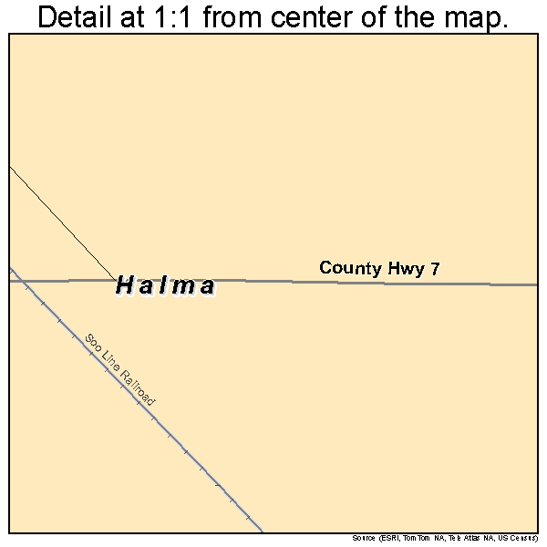 Halma, Minnesota road map detail