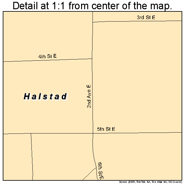 Halstad, Minnesota road map detail