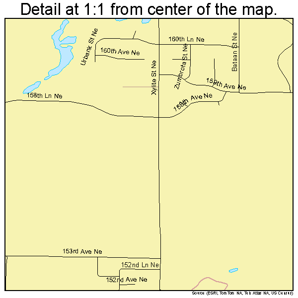 Ham Lake, Minnesota road map detail