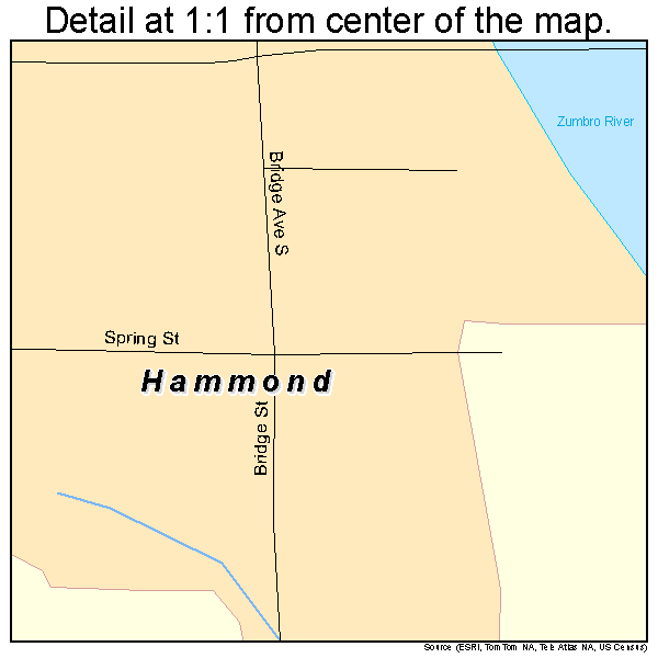 Hammond, Minnesota road map detail