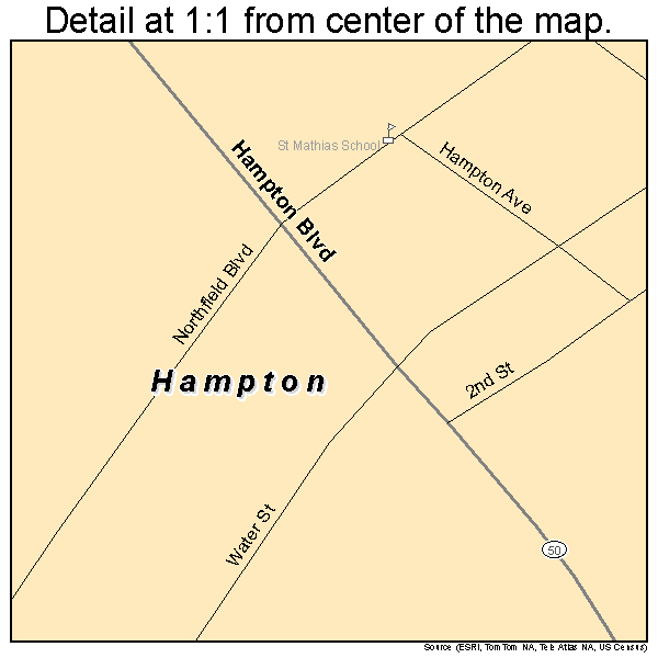 Hampton, Minnesota road map detail