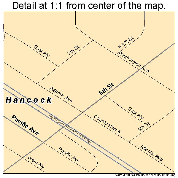 Hancock, Minnesota road map detail