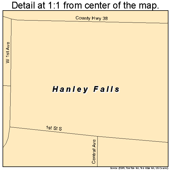 Hanley Falls, Minnesota road map detail