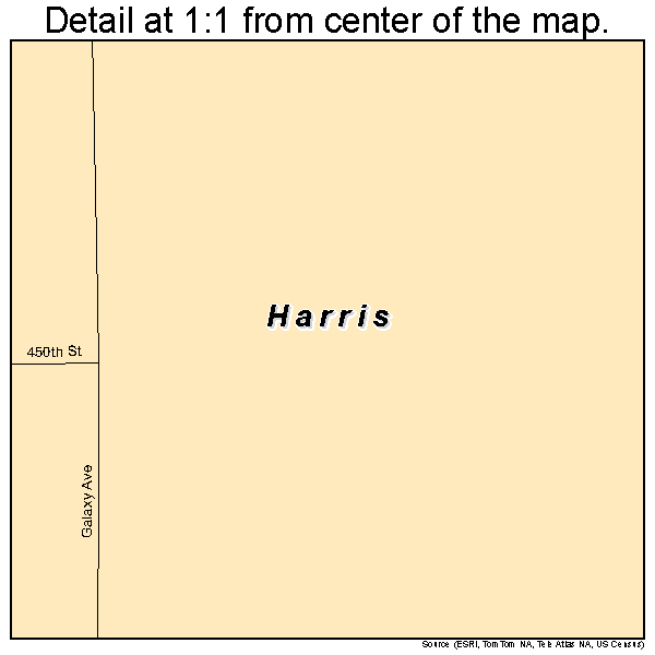 Harris, Minnesota road map detail