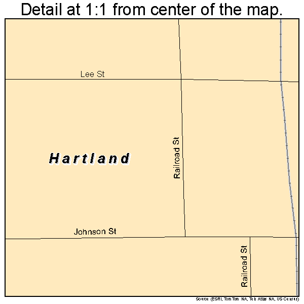 Hartland, Minnesota road map detail