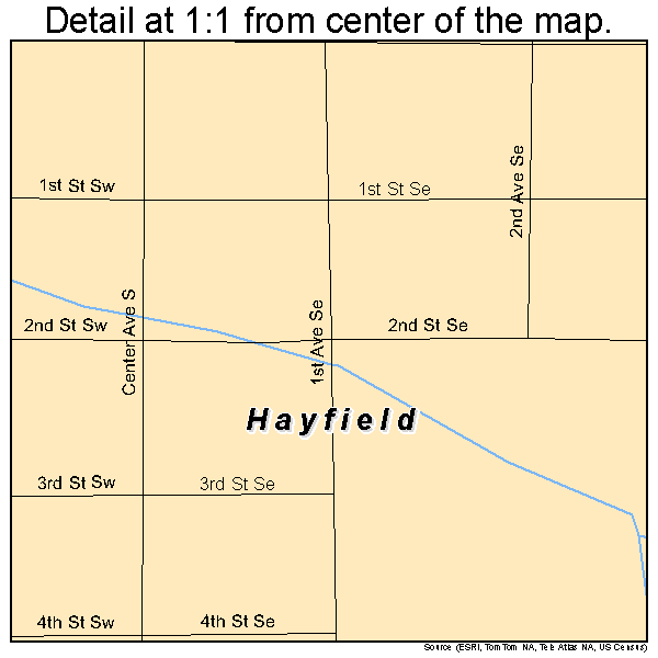 Hayfield, Minnesota road map detail