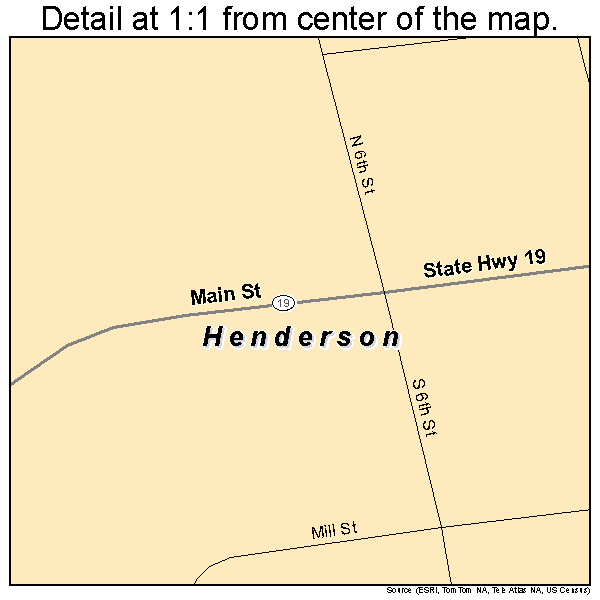 Henderson, Minnesota road map detail