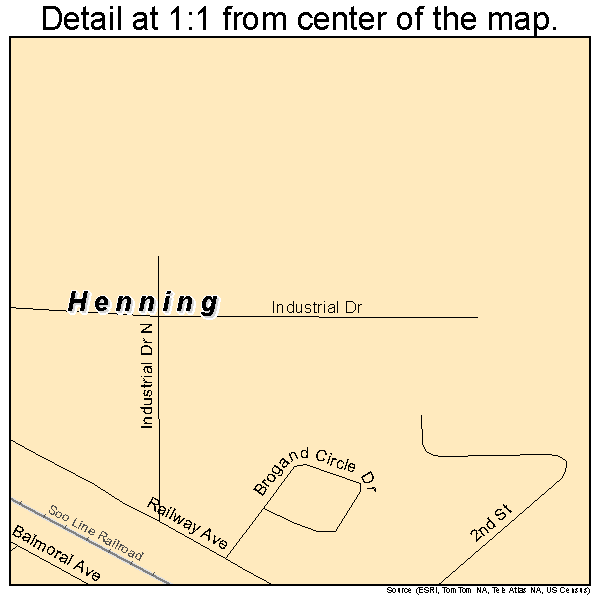 Henning, Minnesota road map detail