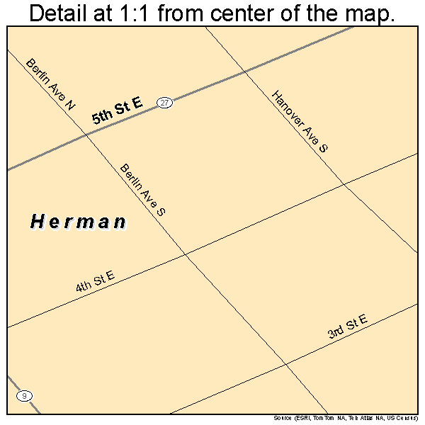 Herman, Minnesota road map detail