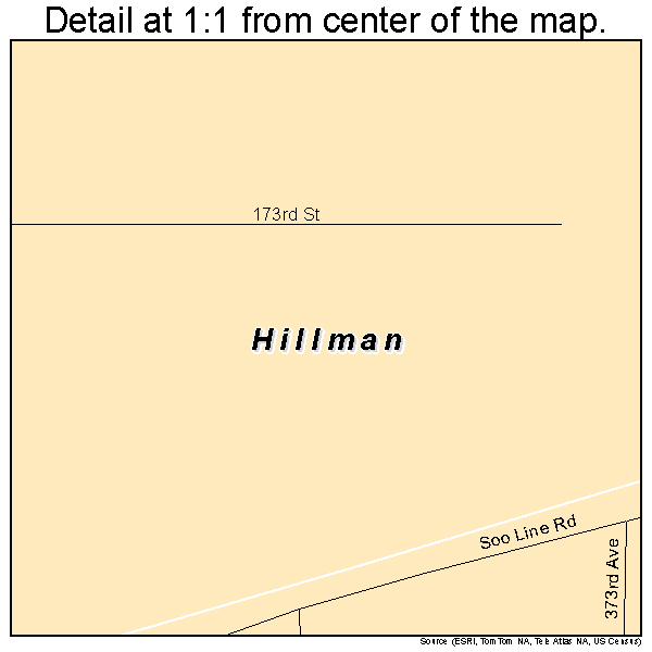 Hillman, Minnesota road map detail
