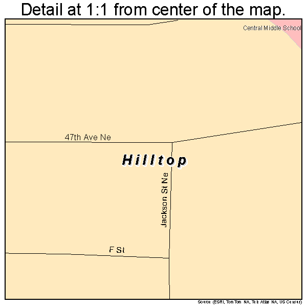 Hilltop, Minnesota road map detail