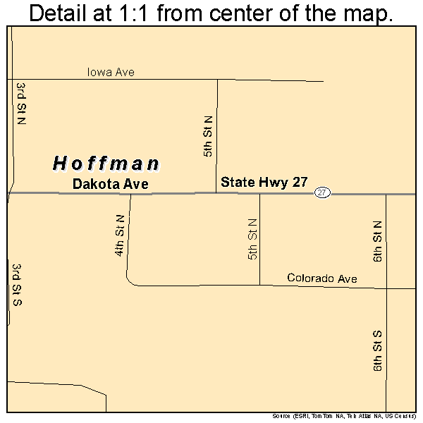 Hoffman, Minnesota road map detail